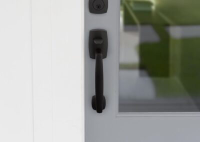 black door handle and lock