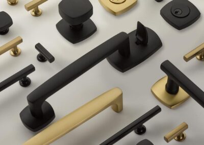 black and brass handles and locks